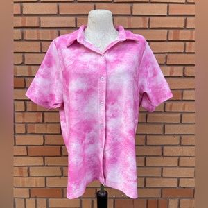 Frankie’s Bikinis Tie Dye Button Up Shirt Size Large